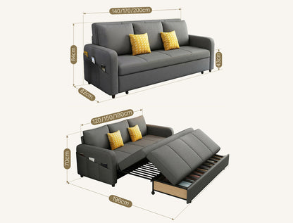 Gabriel Two Seater Sofa Bed, Linen