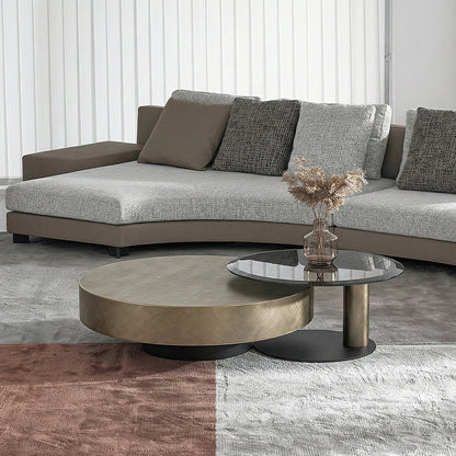 Gold Nesting Coffee Table, With Black Side Table