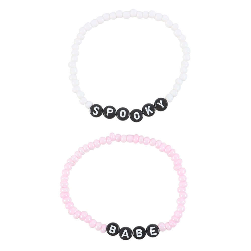 Gothic Gifts Spooky Babe Beaded Bracelet Set