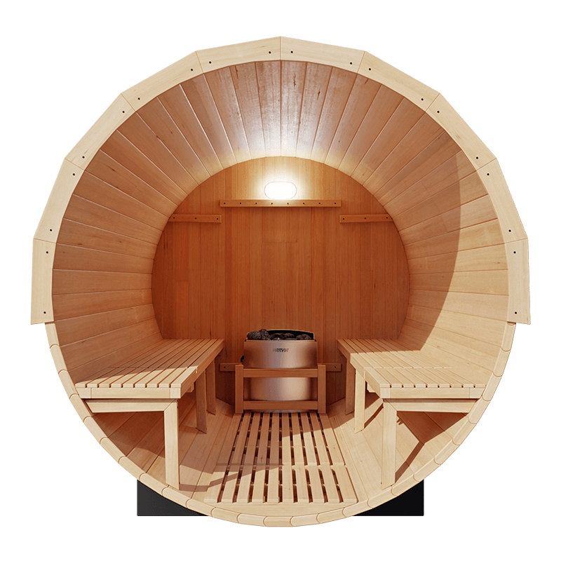 KOVE Outdoor Barrel Sauna – 5–6 Person Garden Sauna with 6kW Electric Heater