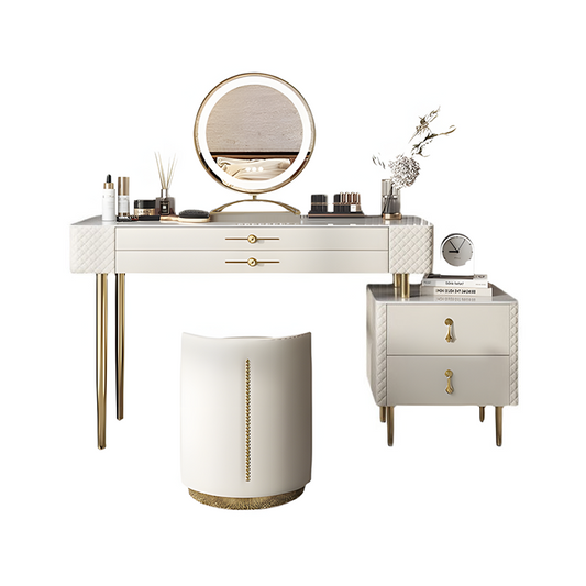 Prestigio Dressing Table With LED Mirror, Cream