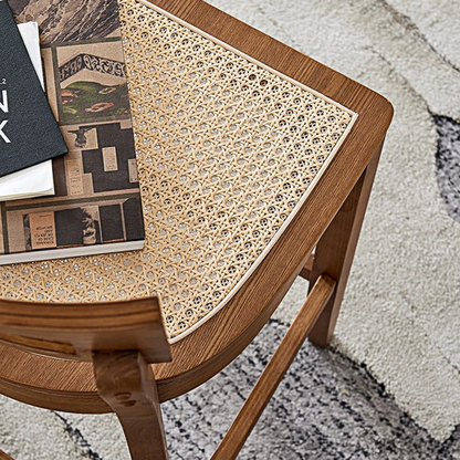 Rico Bar Chair, Rattan & Solid Wood