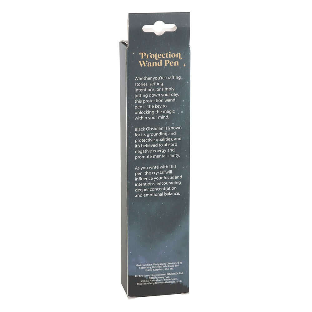 Gothic Gifts Black Obsidian Crystal Wand Pen