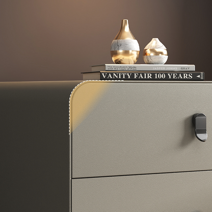 A Set of 2 Valeria Bedside Table In Grey, Wood (Display）