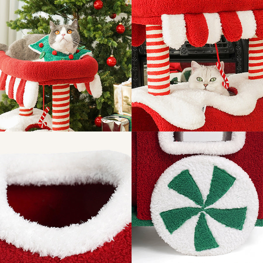 NA62 Pet Furniture Cat Kitten Christmas Tree, Scratcher Tree