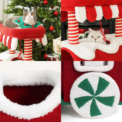 NA62 Pet Furniture Cat Kitten Christmas Tree, Scratcher Tree