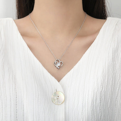 Heart Shaped Zircon Double Love Necklace