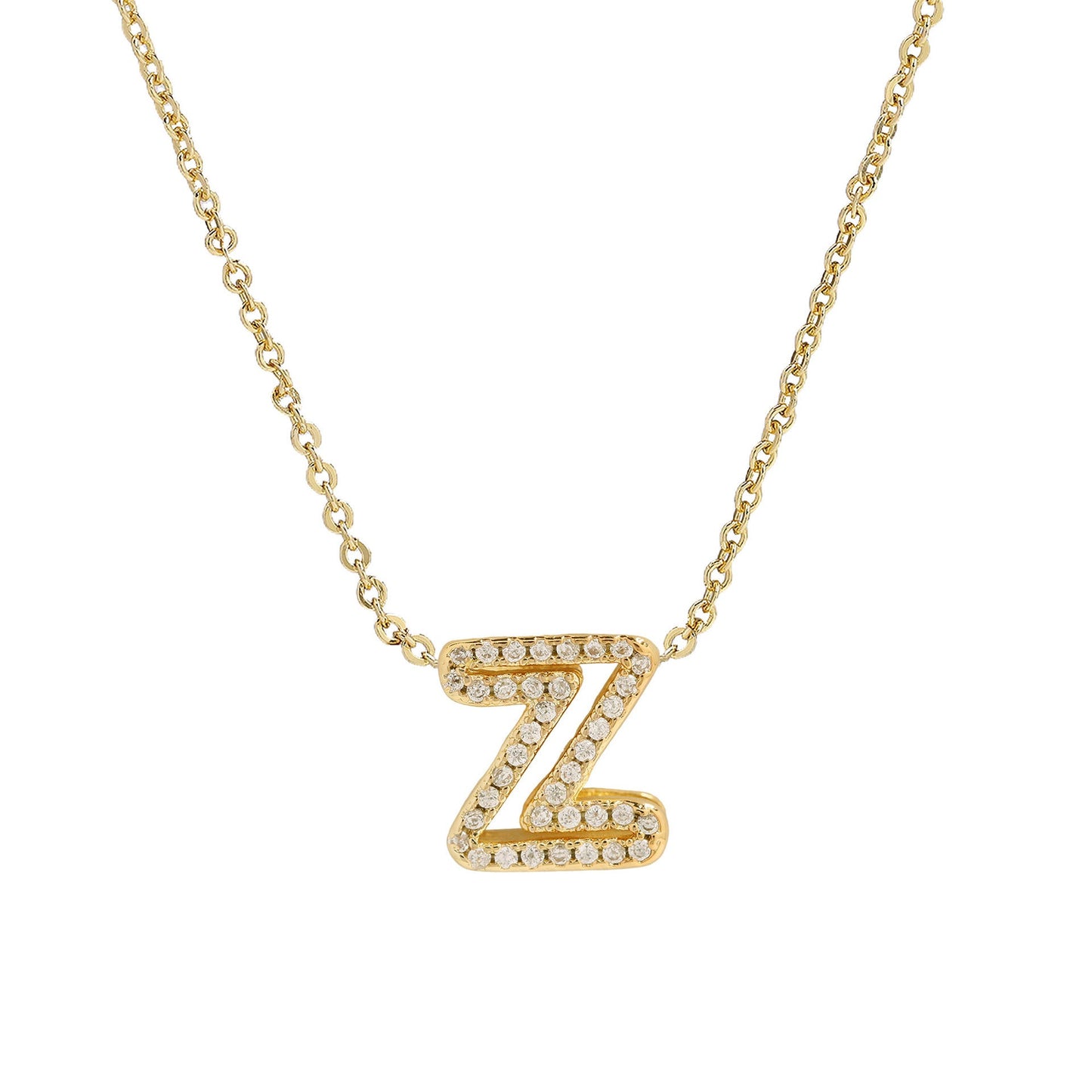 Gold-Plated A–Z English Letter Pendant Necklace