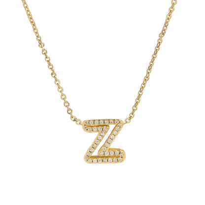 Gold-Plated A–Z English Letter Pendant Necklace