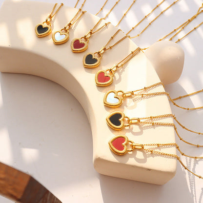 Double-Sided Color Heart-Shaped Necklace