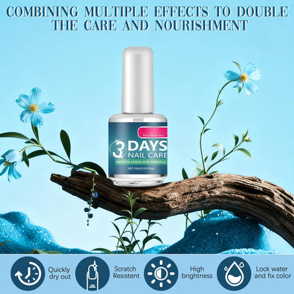 3 Days Nail Care: Keratin Amino Acid Nail Treatment for Dry, Weak Nails – Strengthening & Hydration (2x16ml)