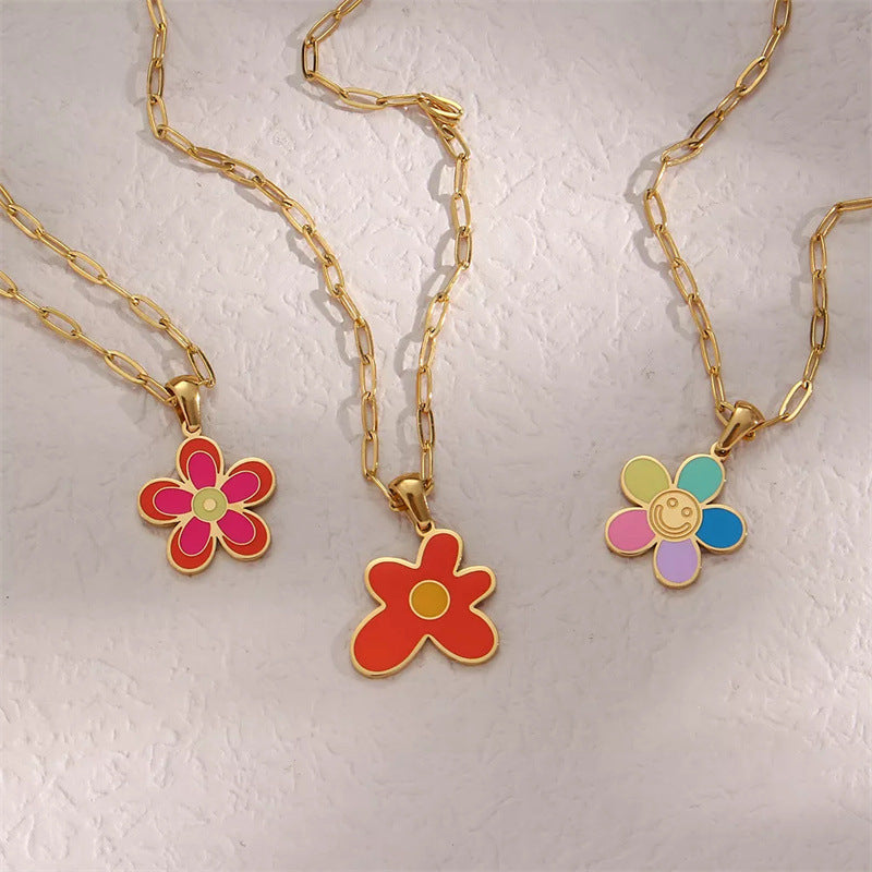 Red Irregular Flower Necklace