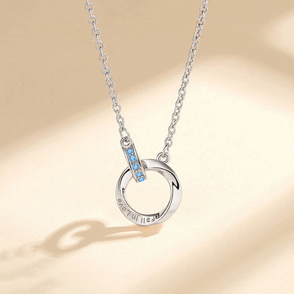 Interlocking Ring Silver Mobius Strip Necklace
