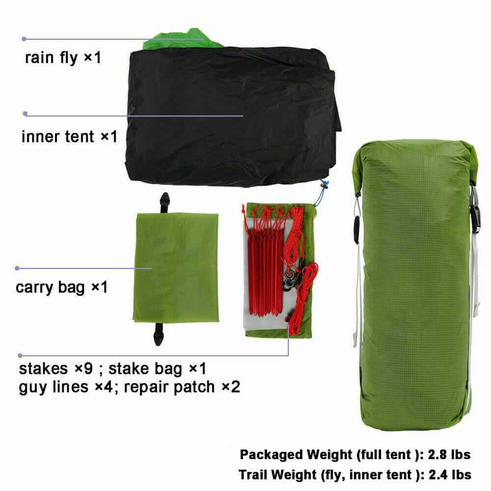 3F UL Gear Lanshan 2 Classic / 3 Season / Green