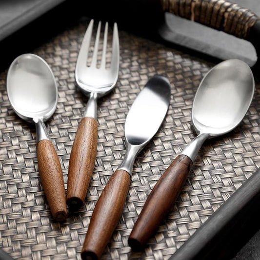 4 Piece Wooden Cutlery Set
