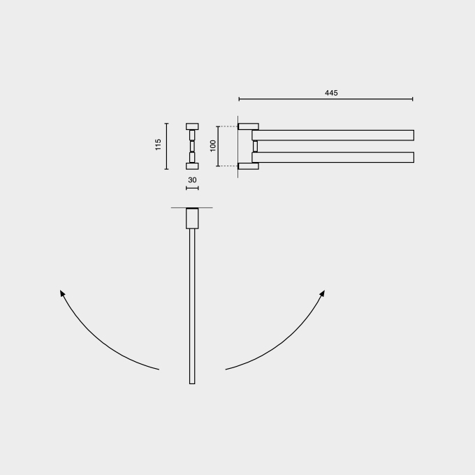 Zack Linea Swivelling Towel Holder | 44.5 cm Polished Stainless Steel
