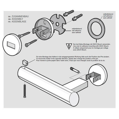 Zack Scala Polished Stainless Steel Toilet Roll Holder - Premium Minimalist Design