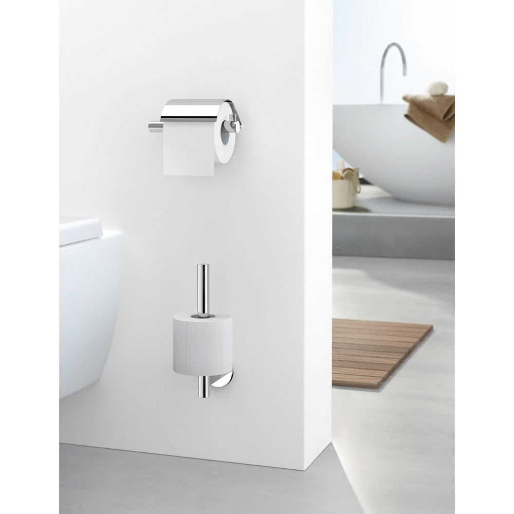 Zack Scala Covered Toilet Roll Holder | Polished Steel