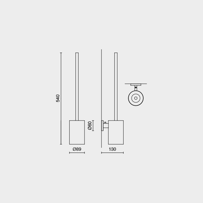 Zack Scala Polished Stainless Steel Wall Toilet Brush - Premium Bathroom Hygiene