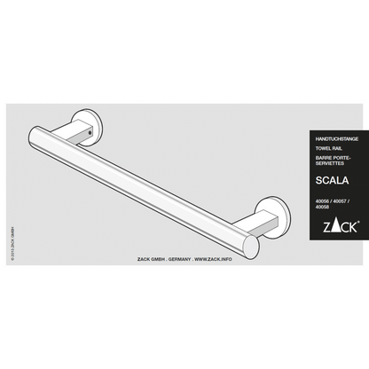 Zack Scala Polished Stainless Steel 51 cm Towel Rail - Premium Bathroom Elegance