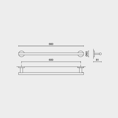 Zack Scala Polished Stainless Steel 66 cm Towel Rail - Premium Bathroom Luxury