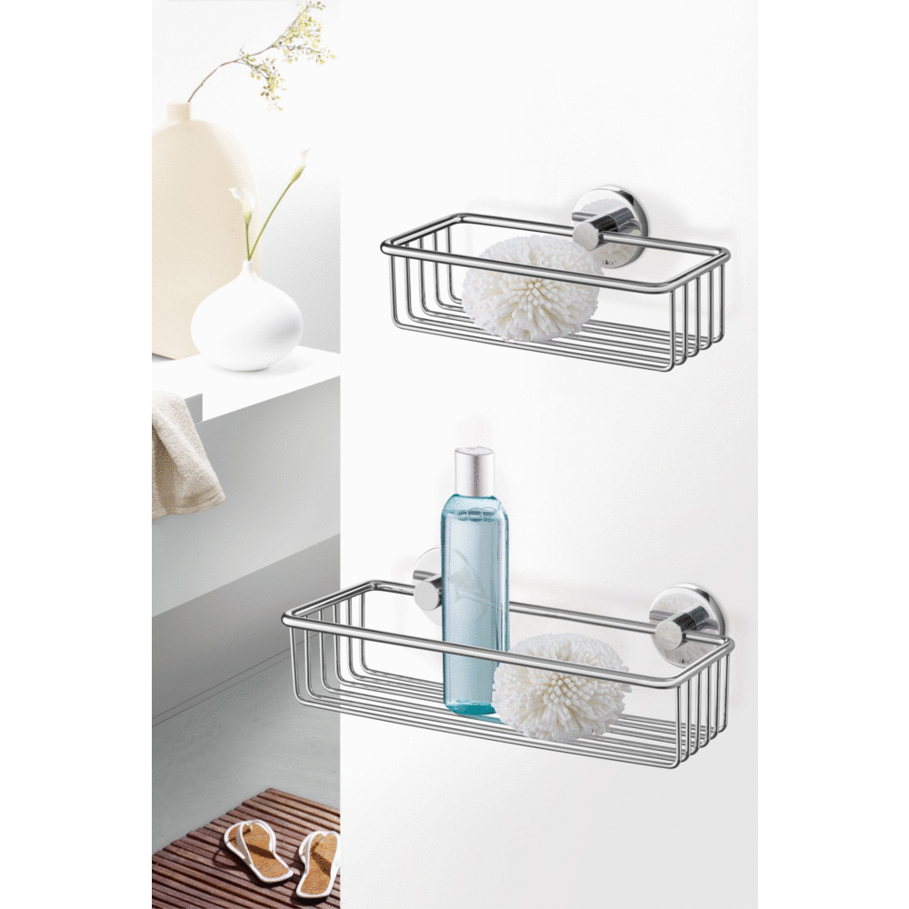 Zack Scala Shower Basket — Mirror Polished Stainless Steel