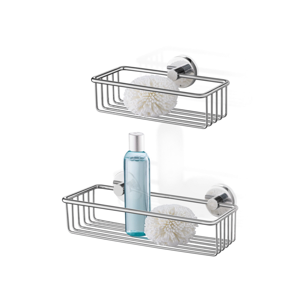Zack Scala Shower Basket — Mirror Polished Stainless Steel