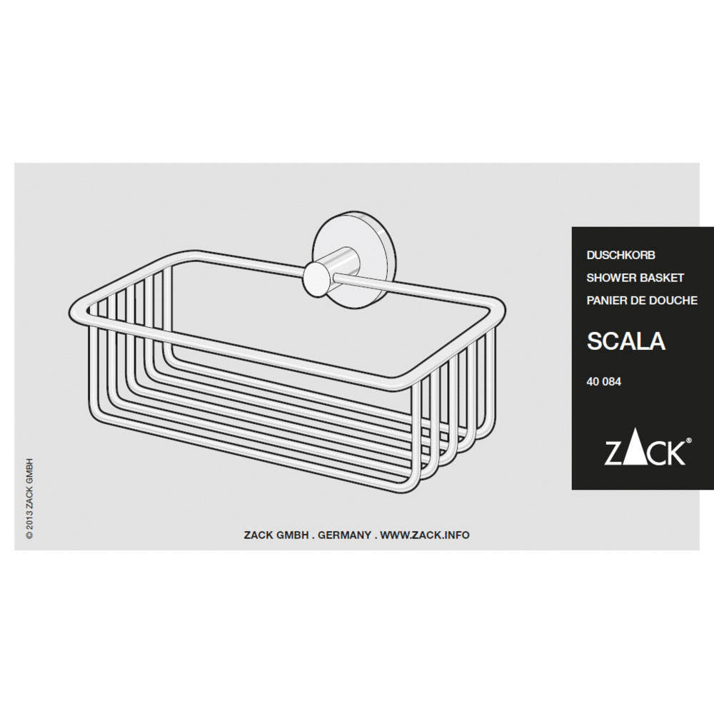 Zack Scala Shower Basket — Mirror Polished Stainless Steel