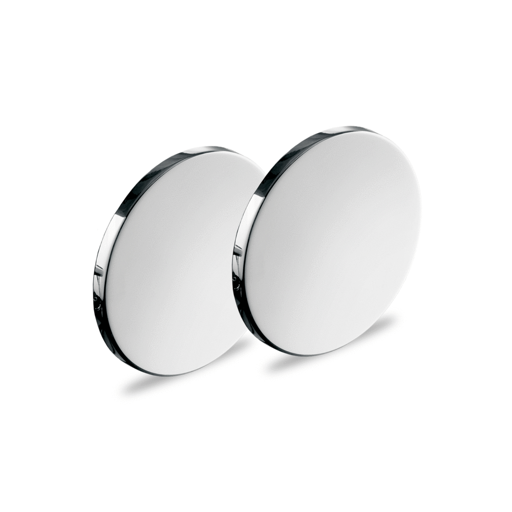 Zack Scala Premium Polished Stainless Steel Glass Mounting Cover Discs - Professional Installation Hardware