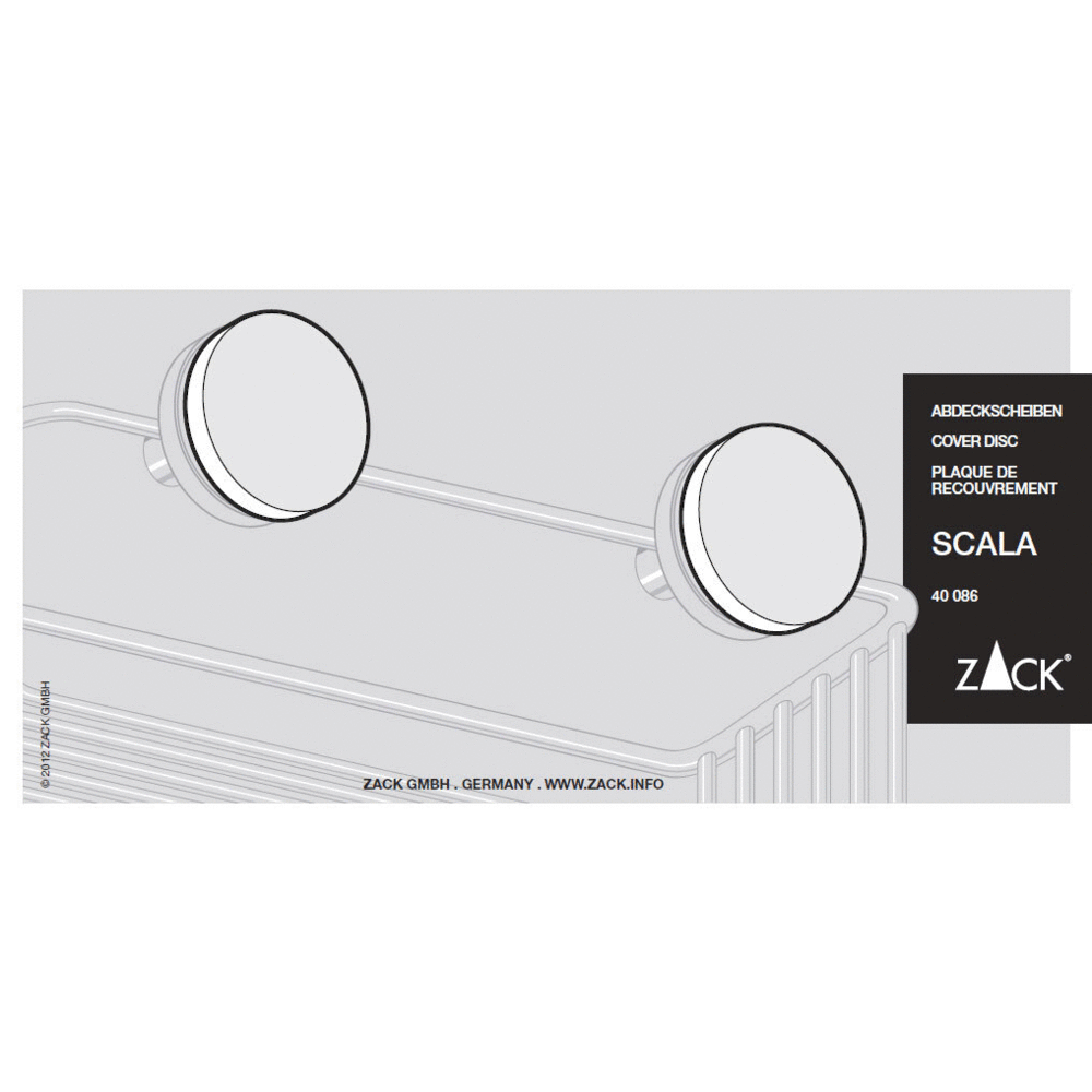 Zack Scala Premium Polished Stainless Steel Glass Mounting Cover Discs - Professional Installation Hardware