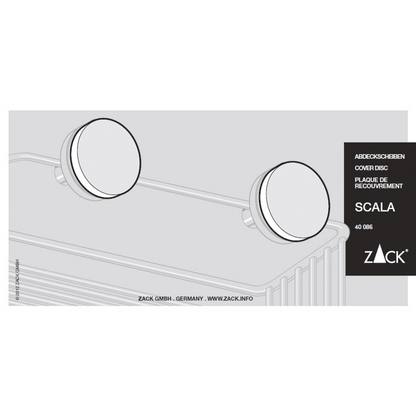 Zack Scala Premium Polished Stainless Steel Glass Mounting Cover Discs - Professional Installation Hardware