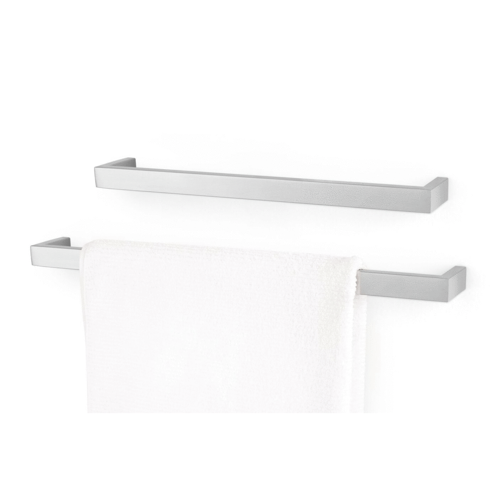 Zack Linea Brushed Stainless Steel Wall-Mounted Towel Rail
