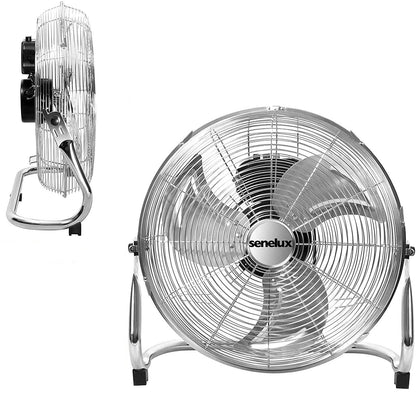 Chrome Floor Fan for Homes, Gyms, Bedrooms & Kitchens