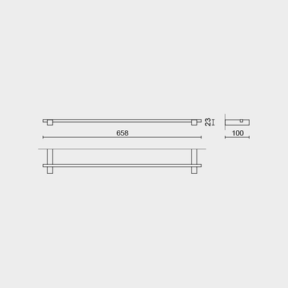 Zack Carvo Powder Coated Black Stainless Steel 66 cm Towel Rail 40502