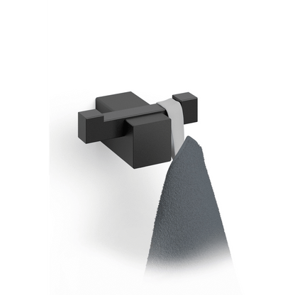 Zack Carvo Powder Coated Black Stainless Steel Double Towel/Robe Hook 40504
