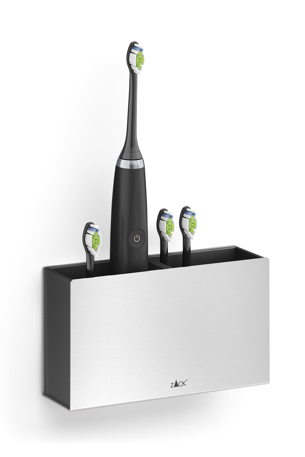 Zack Potes Premium Brushed Stainless Steel Toothbrush Holder - Wall-Mounted Electric Brush Organiser