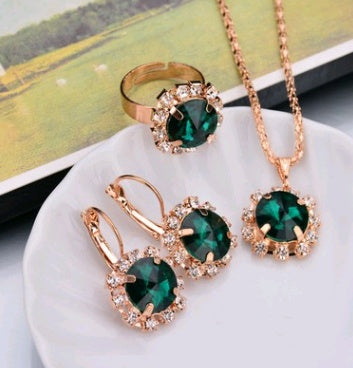 Water Drop Diamond Necklace, Earrings & Rings Sets