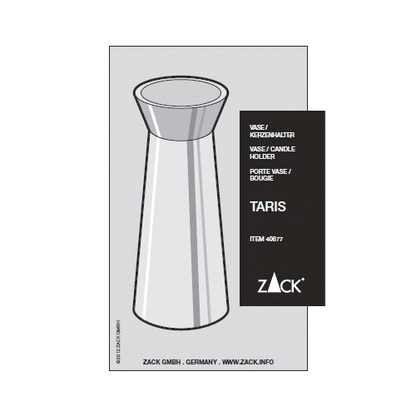 Zack Taris Premium Brushed Stainless Steel Vase & Candle Holder - Green/Blue Inserts
