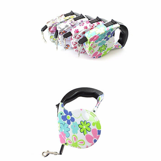 Adjustable Retractable Dog Lead Comfortable Grip Assorted Designs