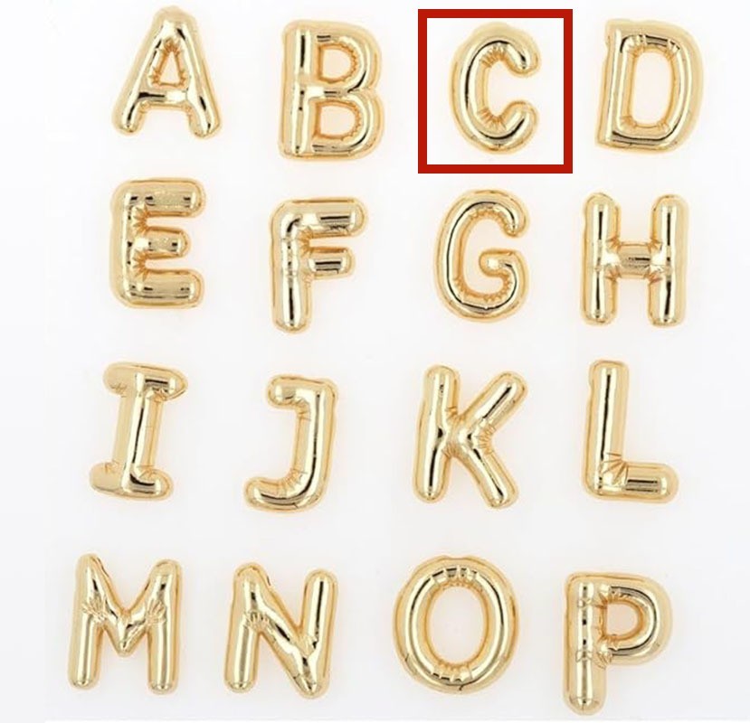 Glossy A-Z Letter Copper Pendant