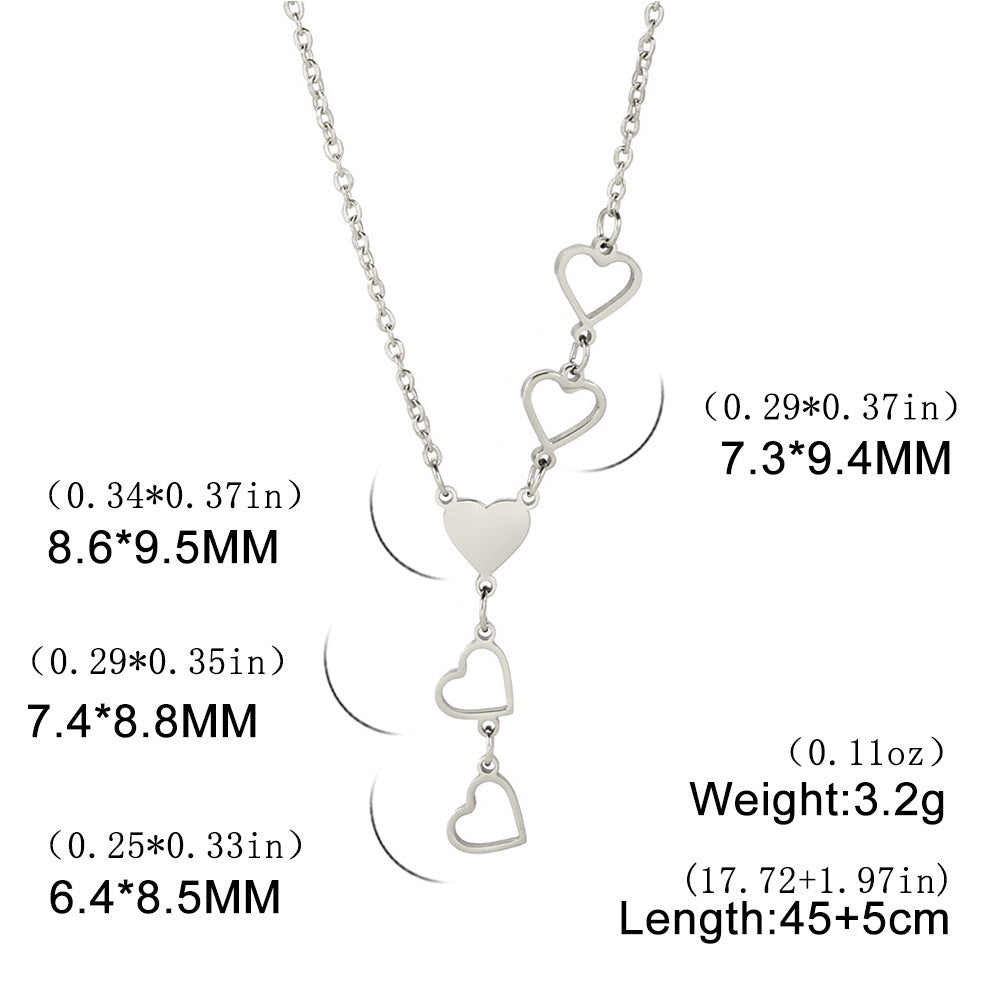 Love 5 Heart Pendant Necklaces