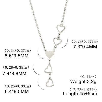 Love 5 Heart Pendant Necklaces