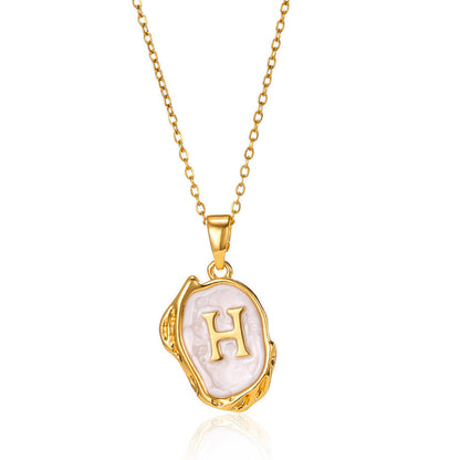 26 Letters Drop Oil Three Dimensional Necklace