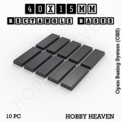 Rectangle Bases Range Sizes - 75x30mm to 125x40mm Medium Sizes 3d Print Full Range Tabletop Games
