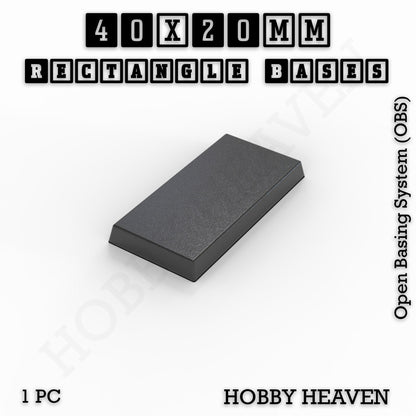 Rectangle Bases Range Sizes - 20x15mm to 75x25mm Small Sizes 3d Print Full Range Tabletop Games