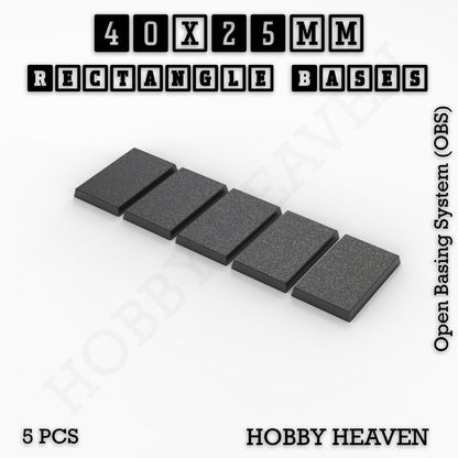 Rectangle Bases Range Sizes - 20x15mm to 75x25mm Small Sizes 3d Print Full Range Tabletop Games
