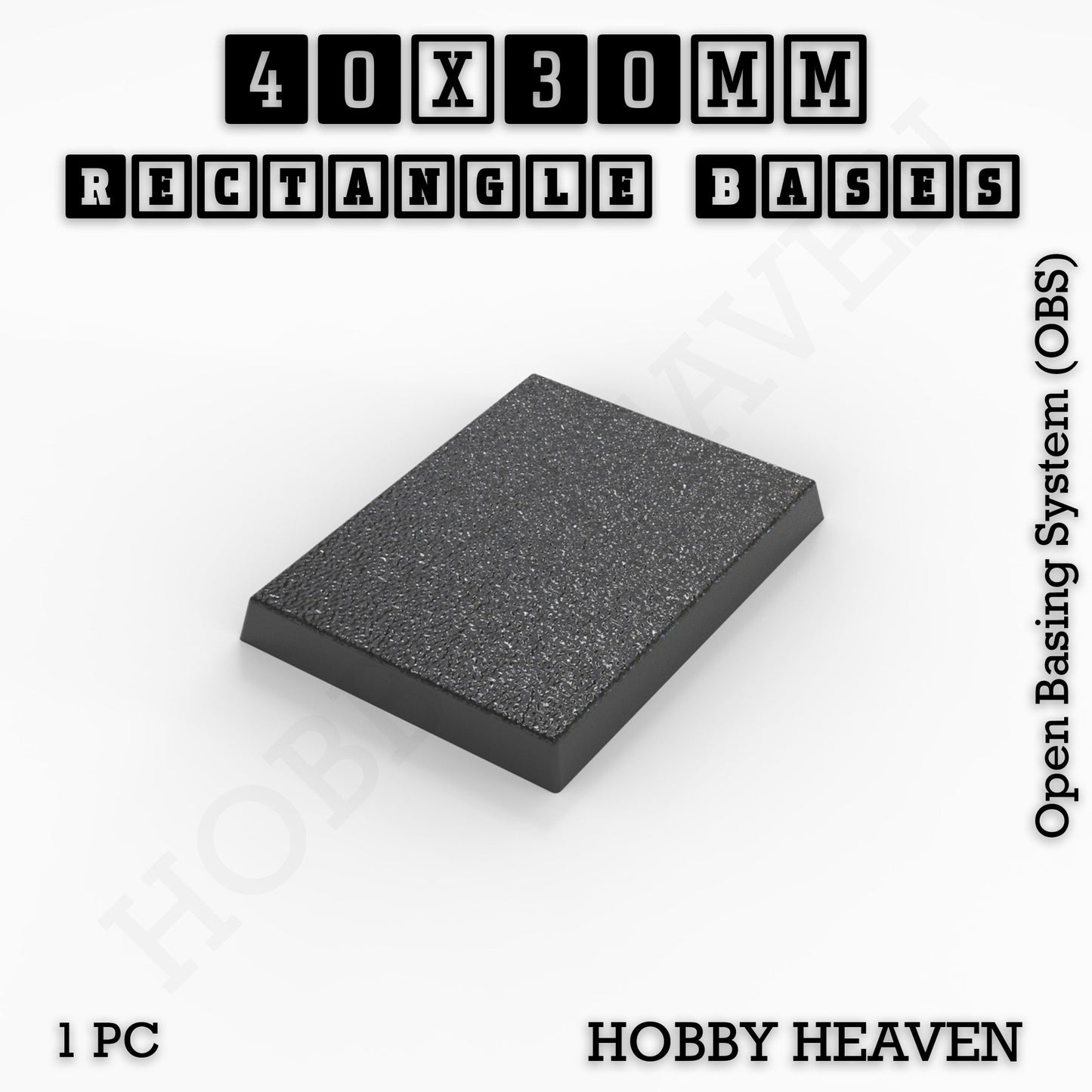 Rectangle Bases Range Sizes - 20x15mm to 75x25mm Small Sizes 3d Print Full Range Tabletop Games