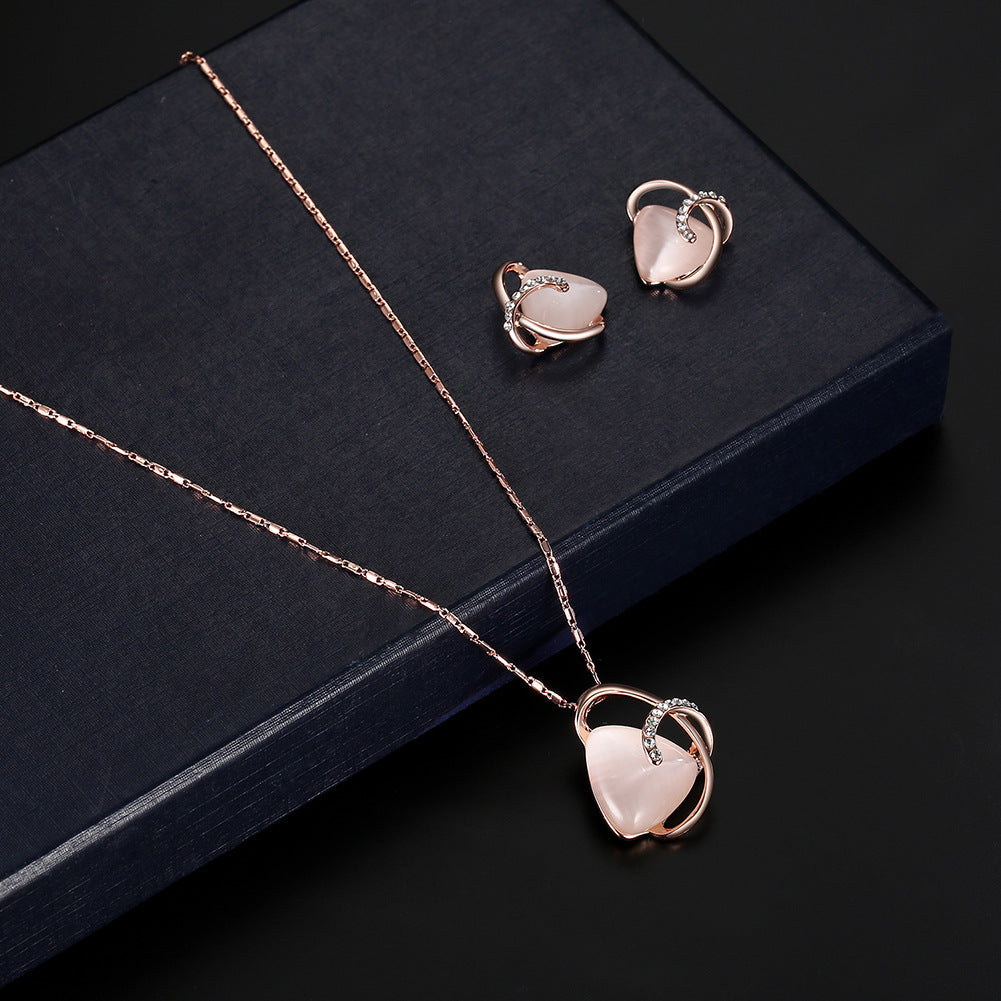 Love Necklace and Earrings 2Pc Set