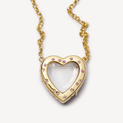 Retro Personalized Glass Charm Locket Box Necklace