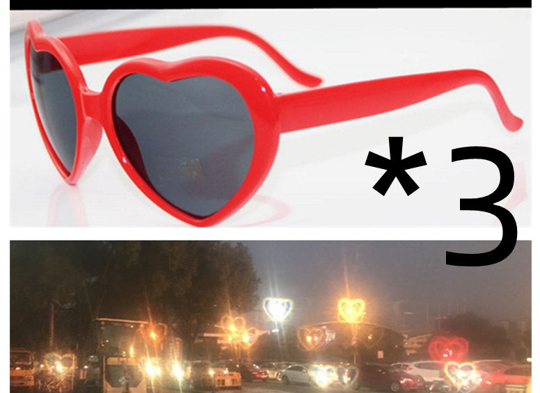 Heart-Shaped Light Diffraction Glasses